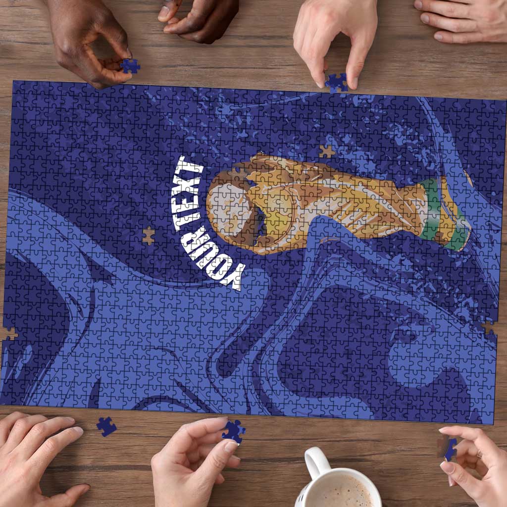 Paraguay Football Custom Puzzle 2026 La Albirroja Marble Pattern - Wonder Print Shop
