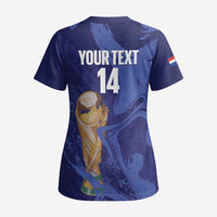 Paraguay Football Custom Scrub Top 2026 La Albirroja Marble Pattern - Wonder Print Shop