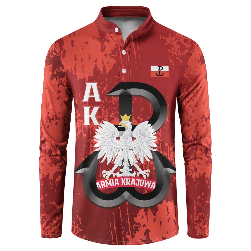 Home Army Poland Button Sweatshirt Armia Krajowa Kotwica Grunge Style