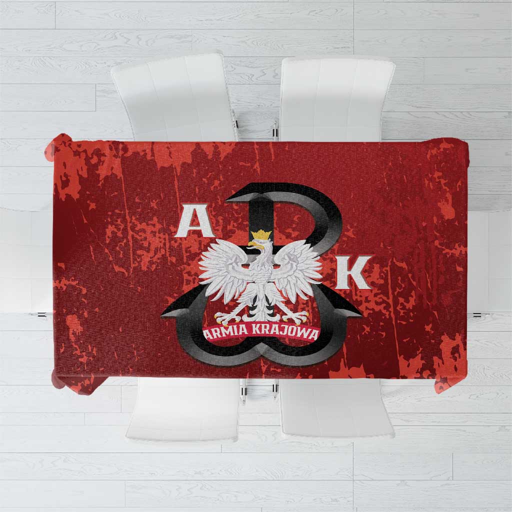 Home Army Poland Tablecloth Armia Krajowa Kotwica Grunge Style