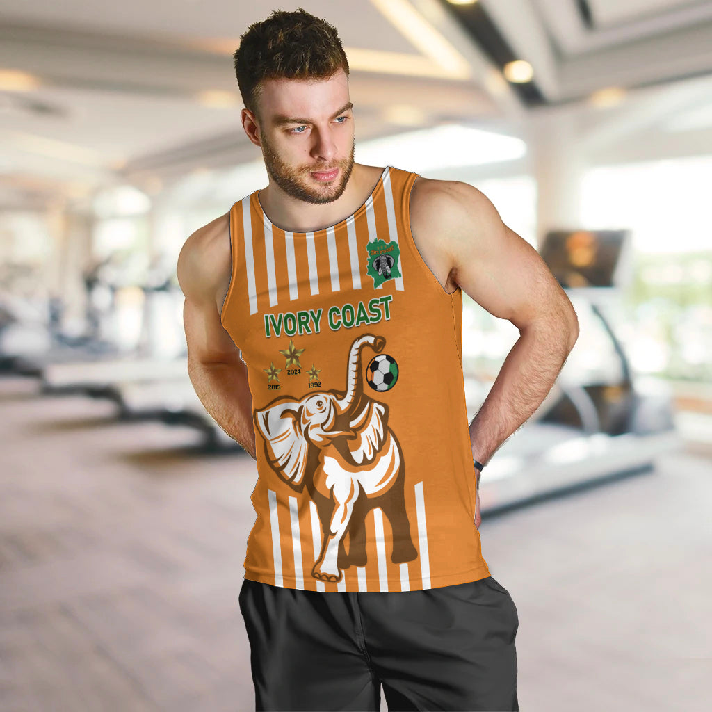 Custom Ivory Coast Football Men Tank Top Les Elephants 3rd Champions Proud - Wonder Print Shop