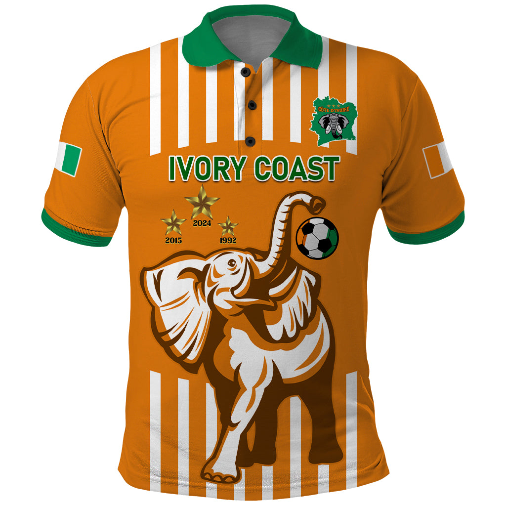 Custom Ivory Coast Football Polo Shirt Les Elephants 3rd Champions Proud - Wonder Print Shop