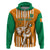 Custom Ivory Coast Football Zip Hoodie Les Elephants 3rd Champions Proud - Wonder Print Shop