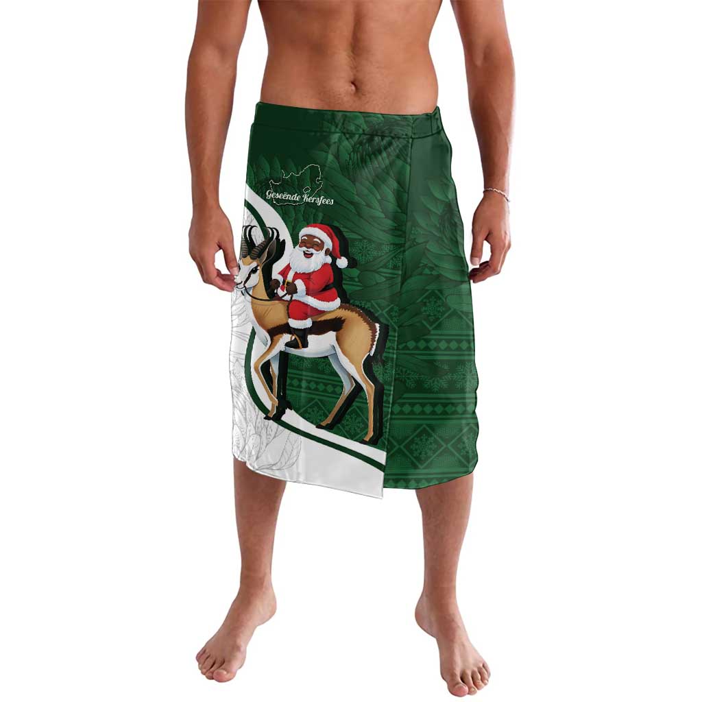 South Africa Christmas In July Lavalava Geseende Kersfees Springbok Black Santa