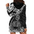 Polynesian Pride Scorpio Zodiac Hoodie Dress Astrological Sign Tribal Plumeria Black - Wonder Print Shop