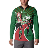 Athletics Kenya Button Sweatshirt Maasai Shield Running Way - Wonder Print Shop