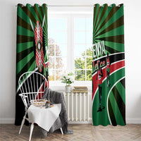 Athletics Kenya Window Curtain Maasai Shield Running Way - Wonder Print Shop