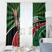 Athletics Kenya Window Curtain Maasai Shield Running Way - Wonder Print Shop
