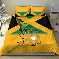 Custom Jamaica Lacrosse Bedding Set Streamertail Hummingbird With Flag - Wonder Print Shop