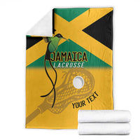Custom Jamaica Lacrosse Blanket Streamertail Hummingbird With Flag - Wonder Print Shop