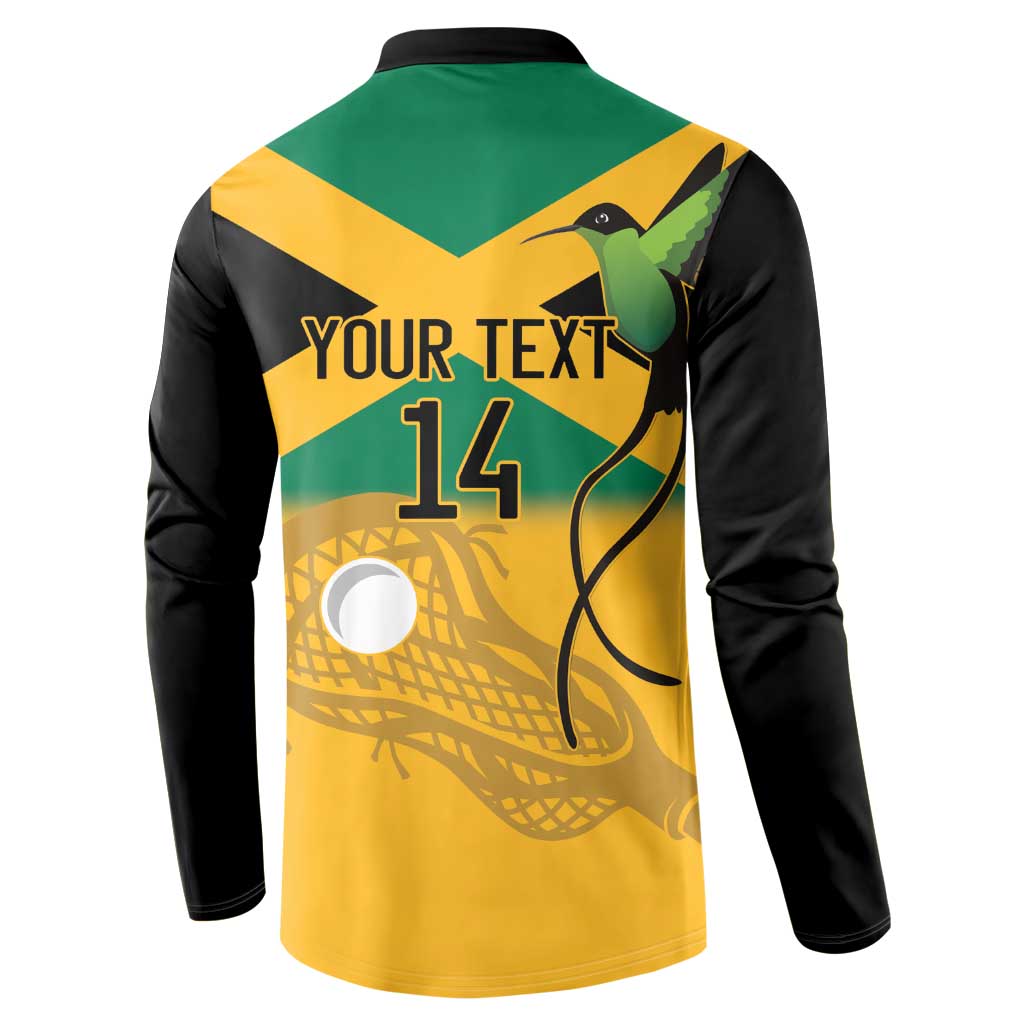 Custom Jamaica Lacrosse Button Sweatshirt Streamertail Hummingbird With Flag - Wonder Print Shop