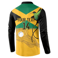 Custom Jamaica Lacrosse Button Sweatshirt Streamertail Hummingbird With Flag - Wonder Print Shop