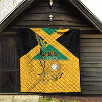 Custom Jamaica Lacrosse Quilt Streamertail Hummingbird With Flag - Wonder Print Shop