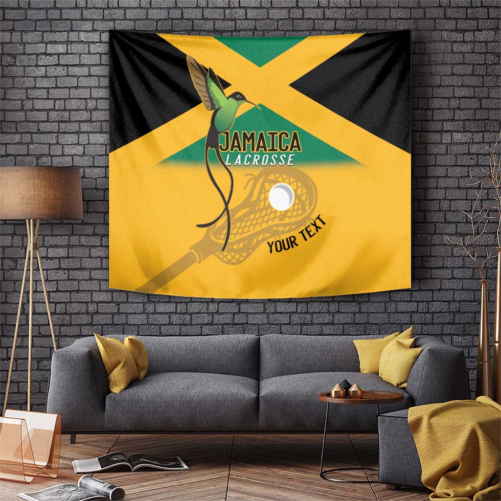 Custom Jamaica Lacrosse Tapestry Streamertail Hummingbird With Flag - Wonder Print Shop