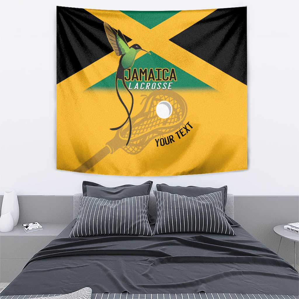 Custom Jamaica Lacrosse Tapestry Streamertail Hummingbird With Flag - Wonder Print Shop