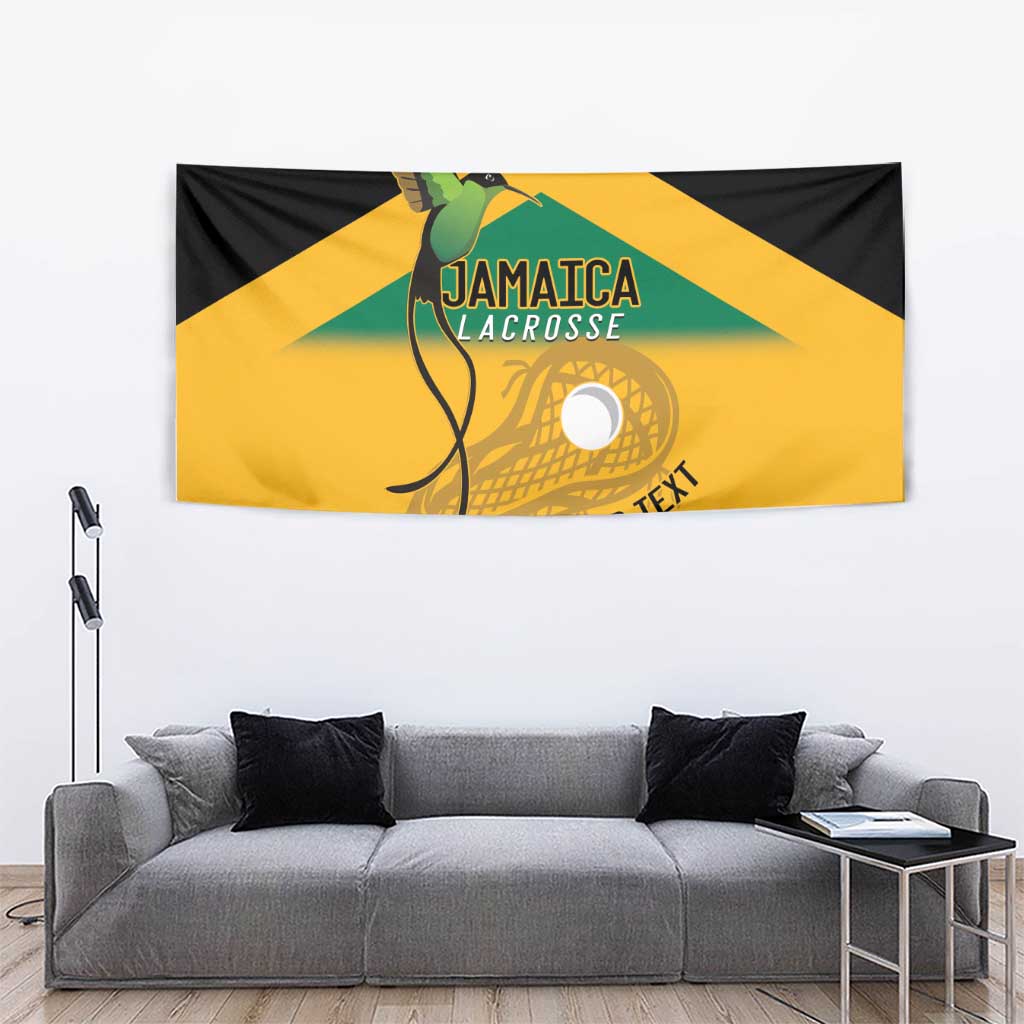 Custom Jamaica Lacrosse Tapestry Streamertail Hummingbird With Flag - Wonder Print Shop
