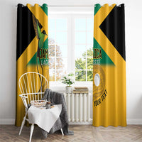 Custom Jamaica Lacrosse Window Curtain Streamertail Hummingbird With Flag - Wonder Print Shop