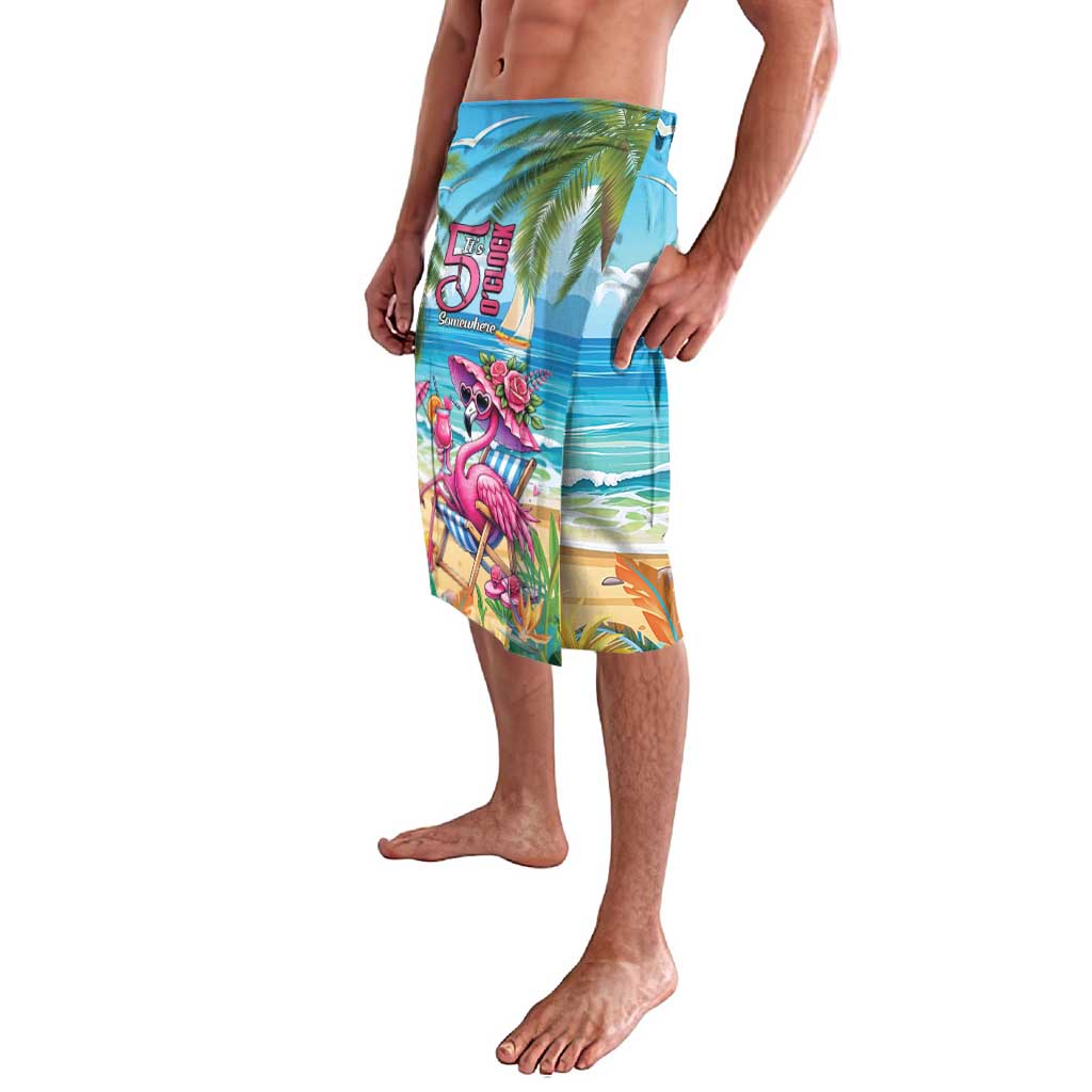 Flamingo Aloha Hawaii Lavalava It's 5 O’Clock Somewhere Tropical Vibes - Wonder Print Shop