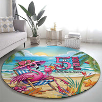 Flamingo Aloha Hawaii Round Carpet It's 5 O’Clock Somewhere Tropical Vibes - Wonder Print Shop