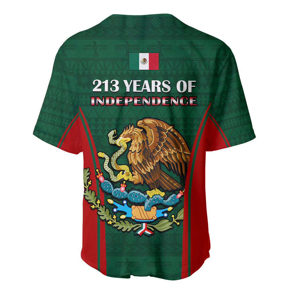 Green back baseball jersey with 213 Years of Independence text and eagle crest