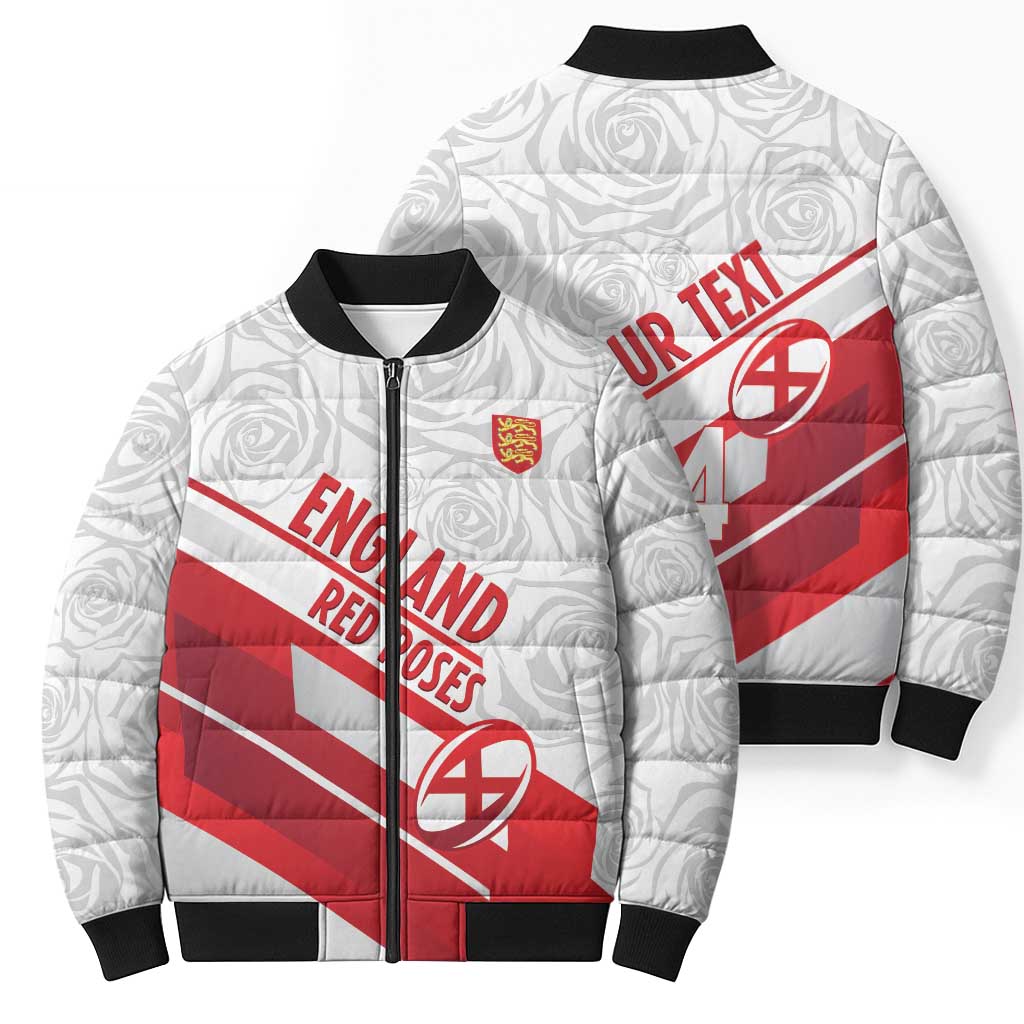 England Rugby Custom Bomber Puffer Jacket 2025 Come On Red Roses - Wonder Print Shop