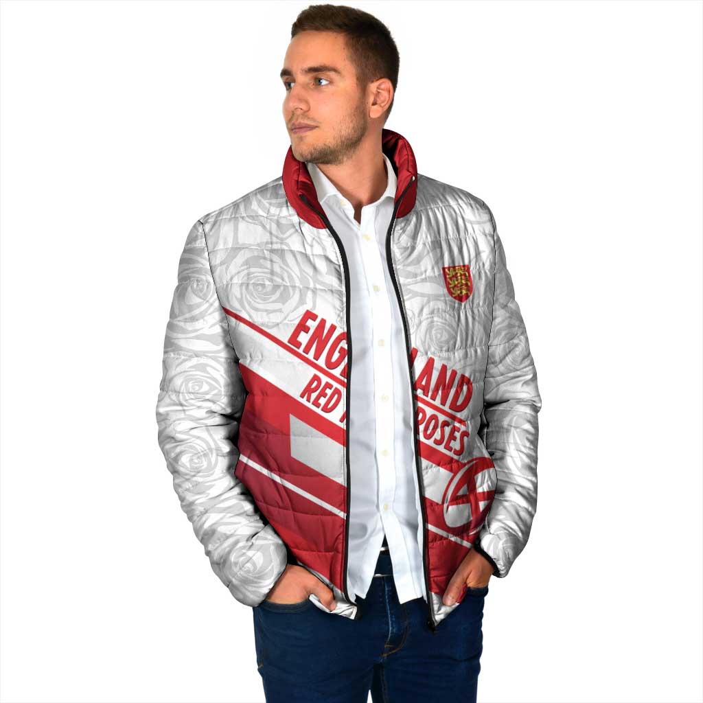 England Rugby Custom Padded Jacket 2025 Come On Red Roses - Wonder Print Shop
