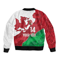 Wales Rugby Custom Sleeve Zip Bomber Jacket Go Cymru Yma O Hyd - Wonder Print Shop