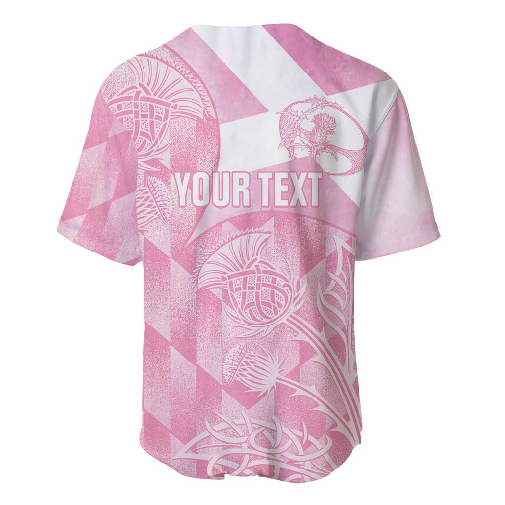 Scotland Rugby Custom Baseball Jersey Go Scottish Thistle Pink Version - Wonder Print Shop