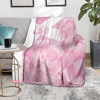 Scotland Rugby Custom Blanket Go Scottish Thistle Pink Version - Wonder Print Shop