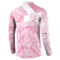 Scotland Rugby Custom Button Sweatshirt Go Scottish Thistle Pink Version - Wonder Print Shop