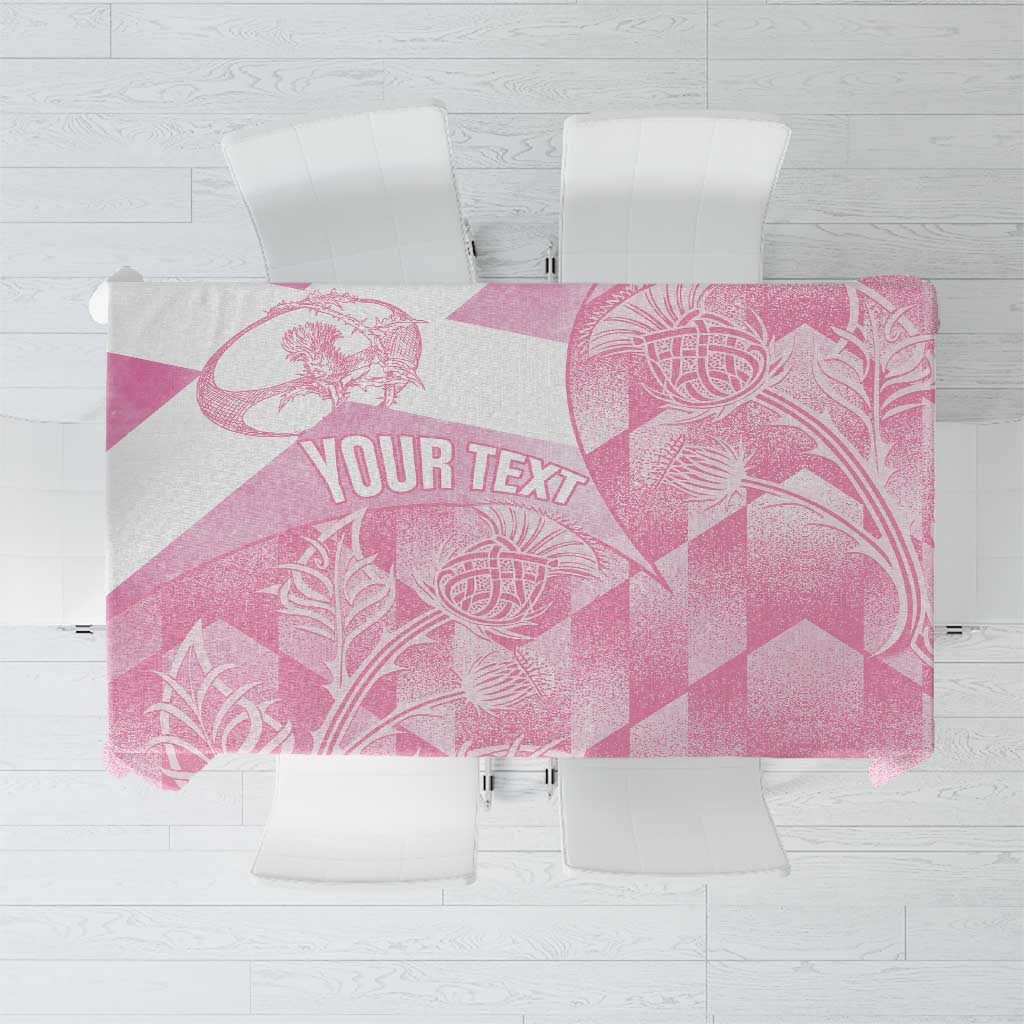 Scotland Rugby Custom Tablecloth Go Scottish Thistle Pink Version - Wonder Print Shop