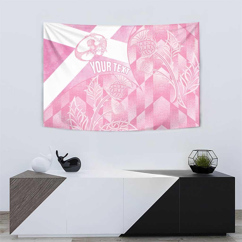 Scotland Rugby Custom Tapestry Go Scottish Thistle Pink Version - Wonder Print Shop