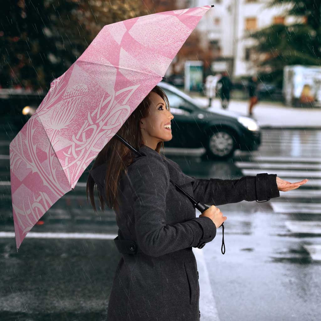 Scotland Rugby Custom Umbrella Go Scottish Thistle Pink Version - Wonder Print Shop