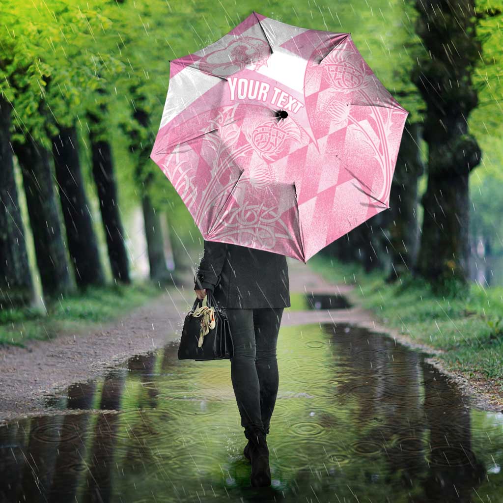 Scotland Rugby Custom Umbrella Go Scottish Thistle Pink Version - Wonder Print Shop