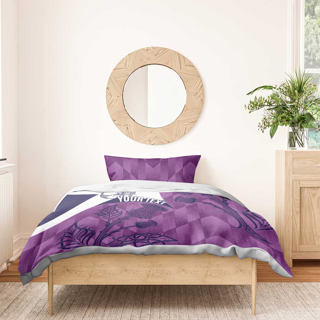 Scotland Rugby Custom Bedding Set Go Scottish Thistle Purple Version - Wonder Print Shop