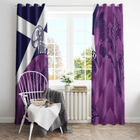 Scotland Rugby Custom Window Curtain Go Scottish Thistle Purple Version - Wonder Print Shop