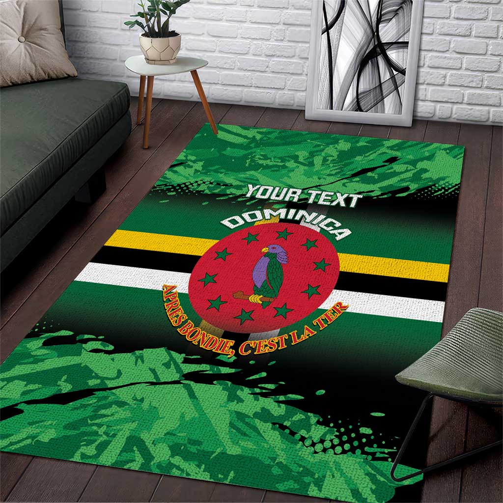 Persionalized Dominica 1978 Area Rug Dominik Independence Anniversary Grunge Style - Wonder Print Shop