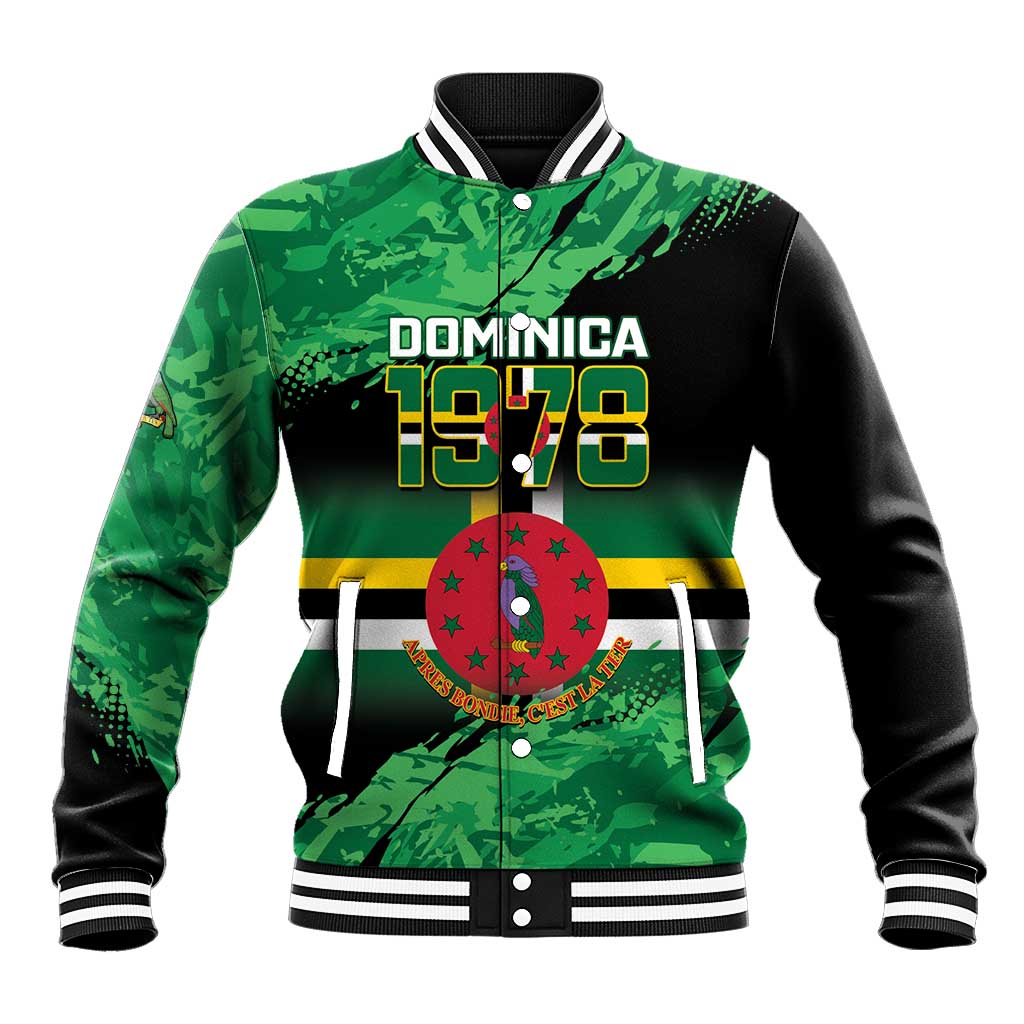 Persionalized Dominica 1978 Baseball Jacket Dominik Independence Anniversary Grunge Style - Wonder Print Shop