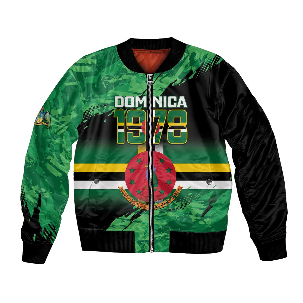 Persionalized Dominica 1978 Bomber Jacket Dominik Independence Anniversary Grunge Style - Wonder Print Shop