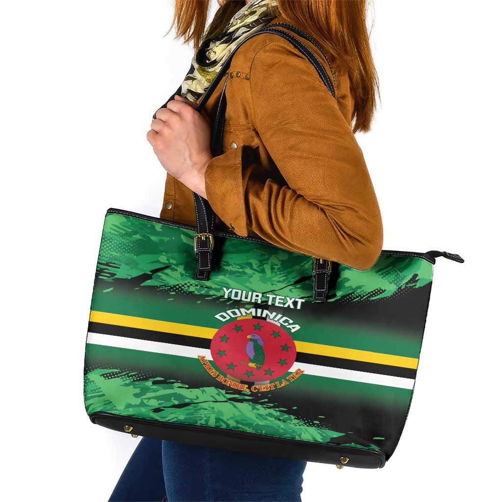 Persionalized Dominica 1978 Leather Tote Bag Dominik Independence Anniversary Grunge Style - Wonder Print Shop