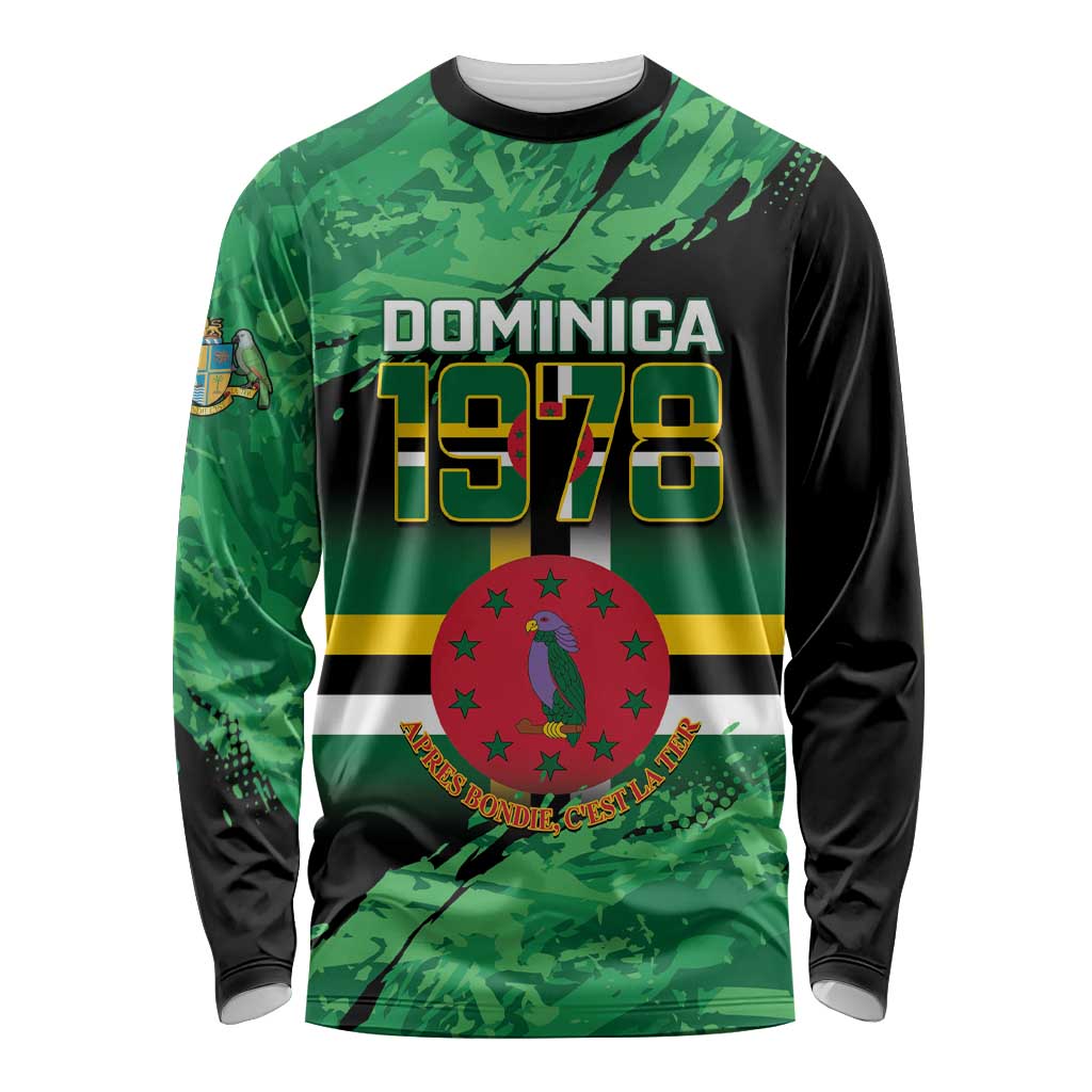 Persionalized Dominica 1978 Long Sleeve Shirt Dominik Independence Anniversary Grunge Style - Wonder Print Shop