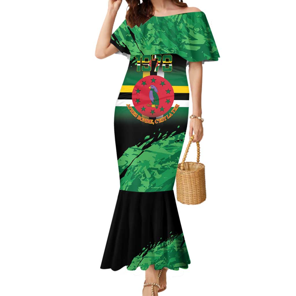 Persionalized Dominica 1978 Mermaid Dress Dominik Independence Anniversary Grunge Style - Wonder Print Shop