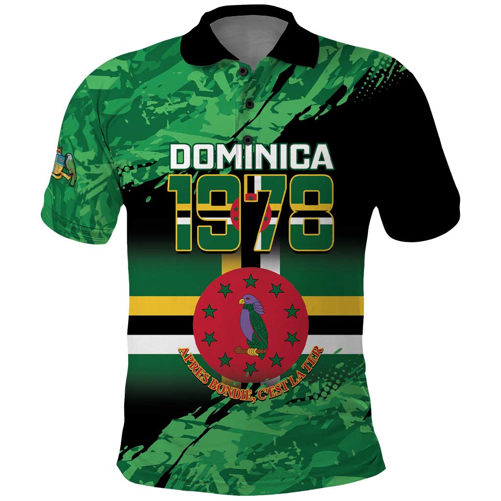 Persionalized Dominica 1978 Polo Shirt Dominik Independence Anniversary Grunge Style - Wonder Print Shop