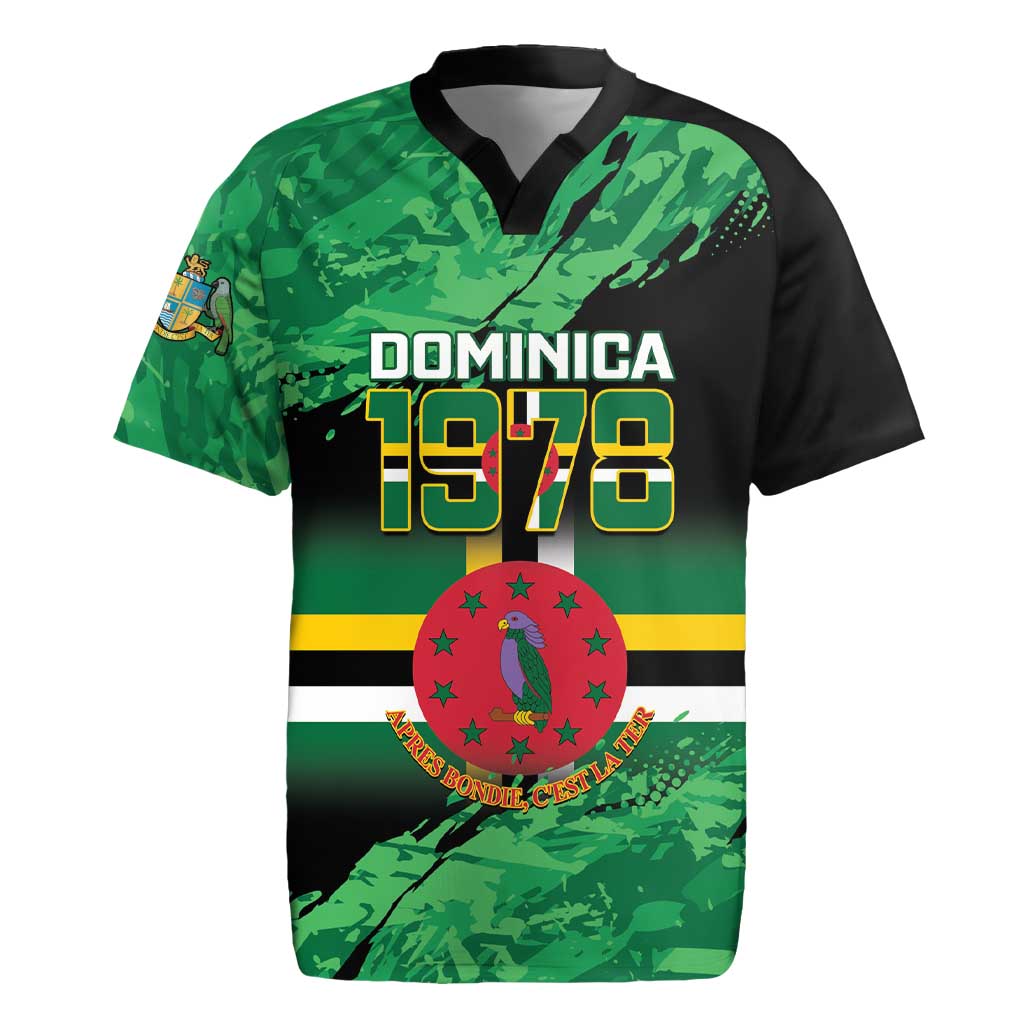 Persionalized Dominica 1978 Rugby Jersey Dominik Independence Anniversary Grunge Style - Wonder Print Shop