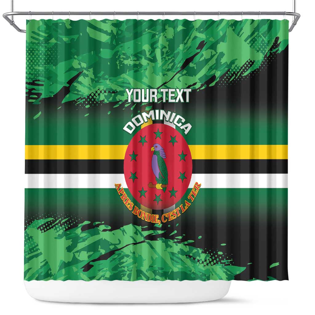 Persionalized Dominica 1978 Shower Curtain Dominik Independence Anniversary Grunge Style