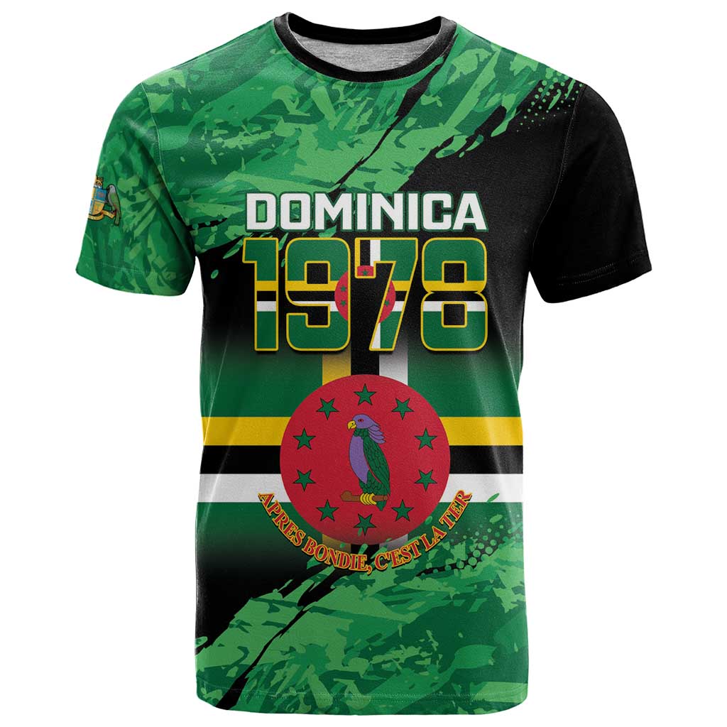 Persionalized Dominica 1978 T Shirt Dominik Independence Anniversary Grunge Style - Wonder Print Shop