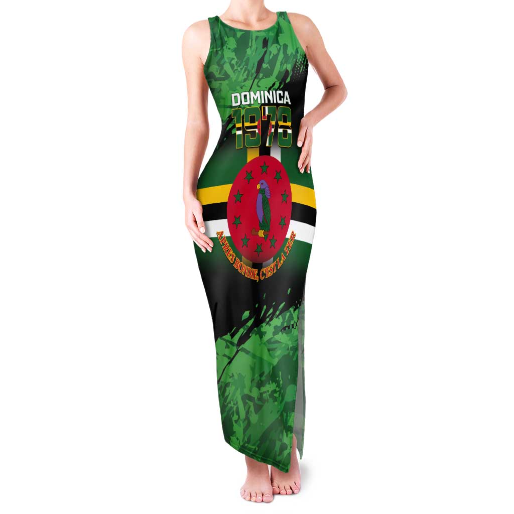 Persionalized Dominica 1978 Tank Maxi Dress Dominik Independence Anniversary Grunge Style - Wonder Print Shop