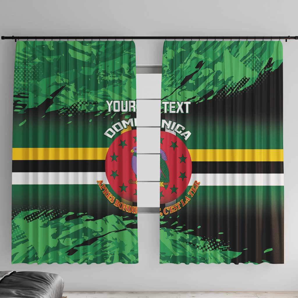 Persionalized Dominica 1978 Window Curtain Dominik Independence Anniversary Grunge Style - Wonder Print Shop