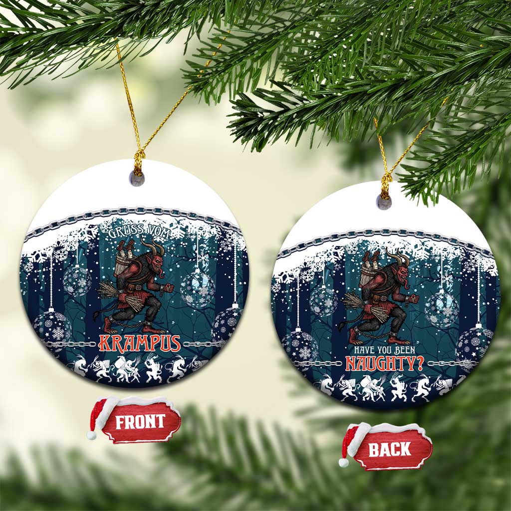 Gruss vom Krampus Christmas Ceramic Ornament Creepy Xmas Devil - Wonder Print Shop