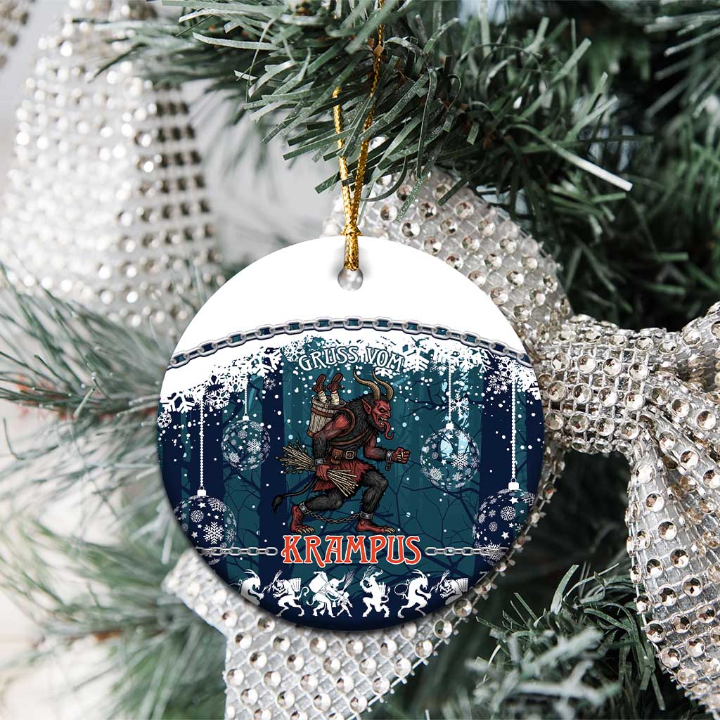 Gruss vom Krampus Christmas Ceramic Ornament Creepy Xmas Devil - Wonder Print Shop